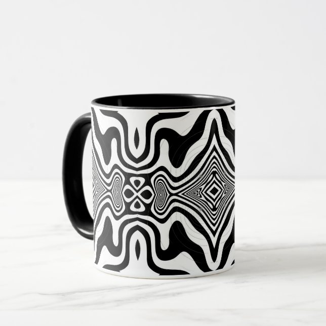 Caneca Ilusão Óptica 8 Design Abstrato (Frente Esquerda)
