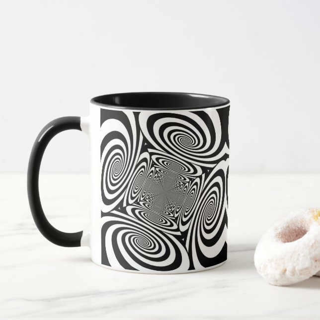 Caneca Ilusão Óptica Design Abstrato (Com Donut)
