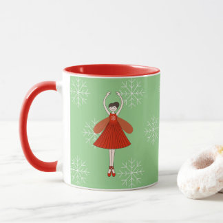 Caneca Ilusima Ballerina Fada de Natal Flocos de Neve Mug