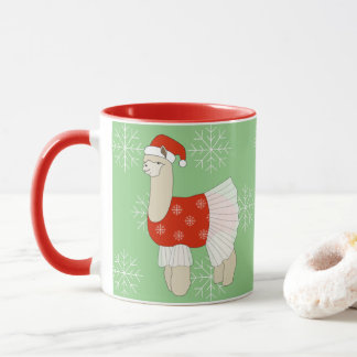 Caneca ilusima Ballerina Lama Flocos de Neve de Natal