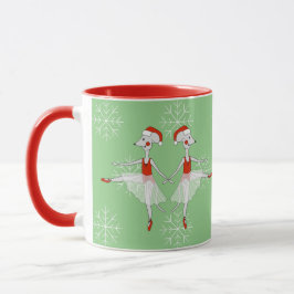 Caneca ilusima Ballerina Mice Flocos de Neve de Natal