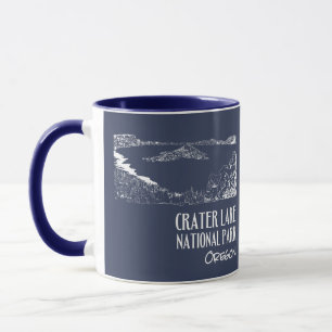 Caneca Ilustração Artística do Parque Nacional Crater Lak