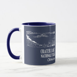 Caneca Ilustração Artística do Parque Nacional Crater Lak