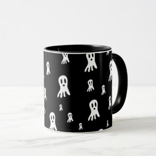 Caneca Ilustração Assustadora de Fantasmas Góticos
