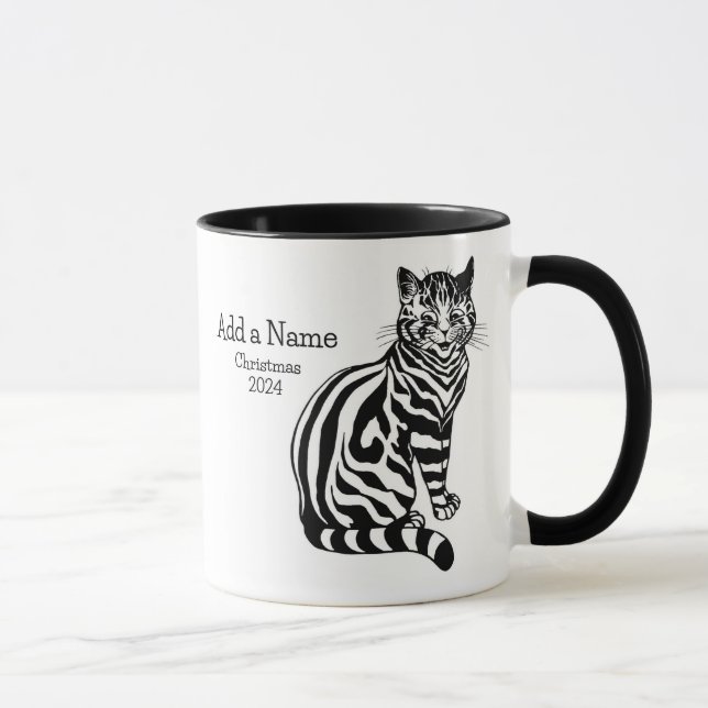 Caneca Ilustração B&W & Texto 2 ・ Louis Wain ・ Mug (Direita)