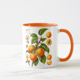 Caneca Ilustração Botânica Vintage de Damasco