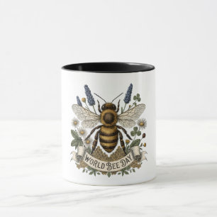 Caneca Ilustração Botânica Vintage para o Dia Mundial das