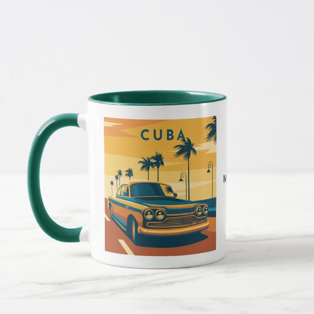 Caneca Ilustração Cuba de Nome Personalizado (Esquerda)
