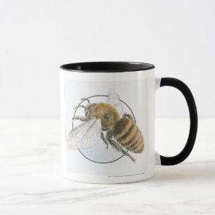 Caneca Ilustração da abelha européia do mel