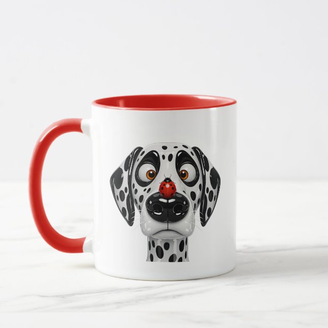 Caneca Ilustração da Face de um Cão Dalmata (Esquerda)