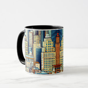 Caneca Ilustração da paisagem urbana de Nova York
