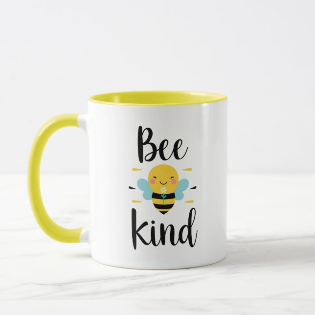 Caneca Ilustração das abelhas Whimsical e Kind (Esquerda)