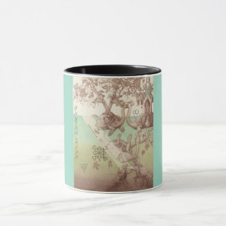 Caneca Ilustração das Árvores das Ilhas Turtle