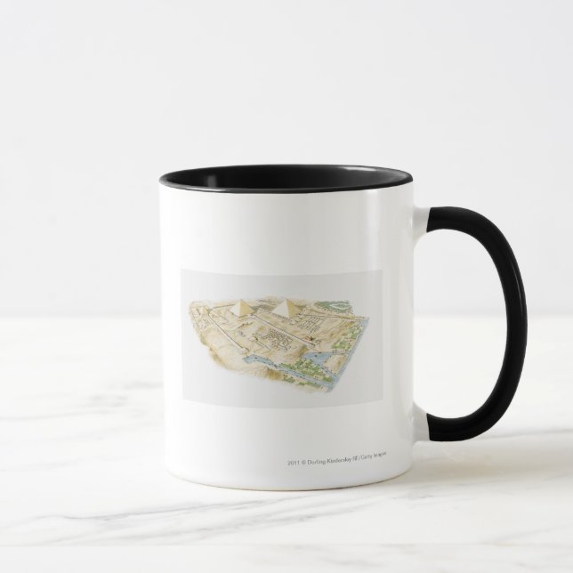 Caneca Ilustração das pirâmides de Giza (Direita)