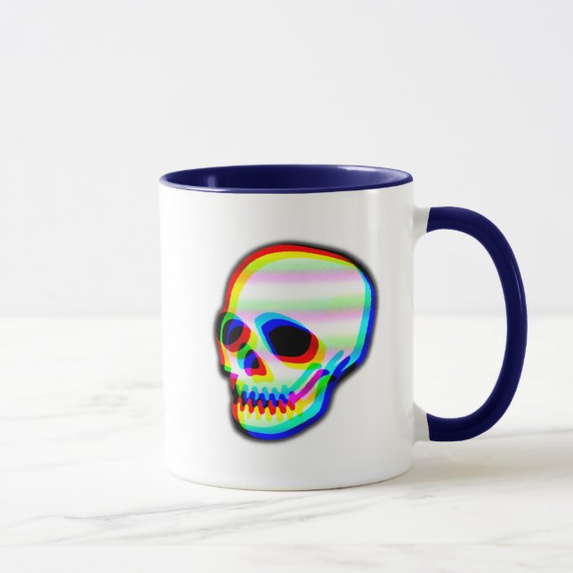 Caneca Ilustração de Arte Moderna de Tendy de Neon Skull (Direita)