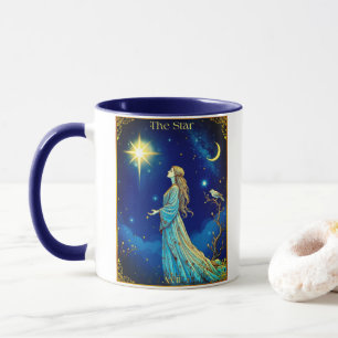 Caneca Ilustração de Carta de Tarot, A Estrela