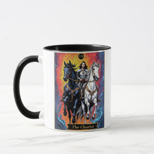 Caneca Ilustração de Carta de Tarot, O Carro de Guerra