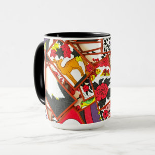 Caneca Ilustração de Cartões de Reprodução Japoneses (Vár