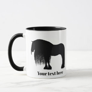 Caneca Ilustração de Cavalo Frísia Personalizado