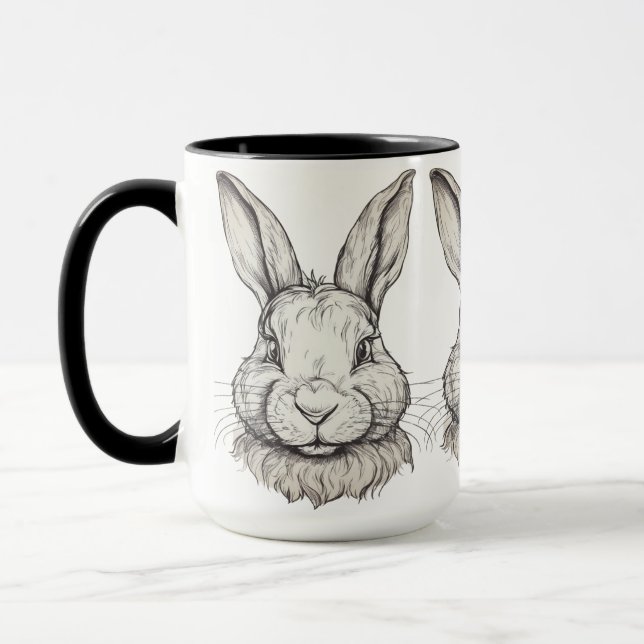 Caneca Ilustração de coelhos estéticos venenosos (Esquerda)