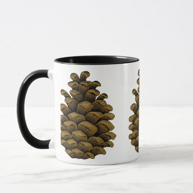 Caneca Ilustração de cone de pinho (Esquerda)