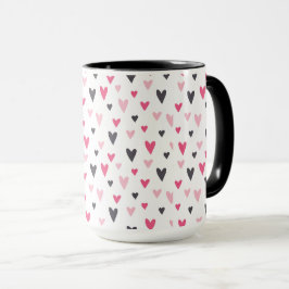 Caneca Ilustração de Corações Arte