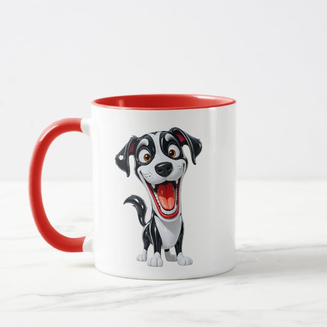 Caneca Ilustração de Dálmata Sorridente em Estilo Cartoon (Esquerda)