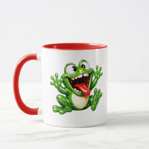 Caneca Ilustração de desenho animado de rã engraçada