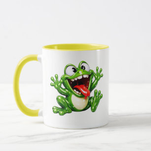 Caneca Ilustração de desenho animado de sapo engraçado