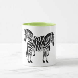 Caneca Ilustração de Duas Zebras