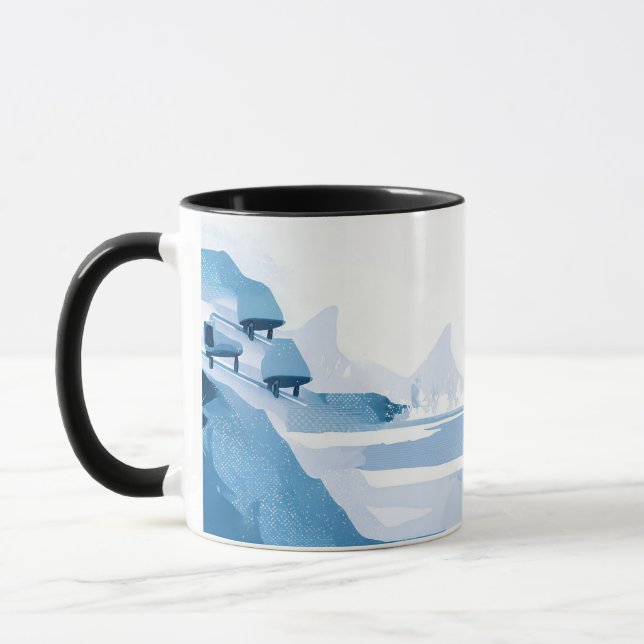 Caneca ilustração de esportes de inverno (Esquerda)