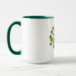 Caneca Ilustração de Flor de Nastúrcio Vintage Natureza