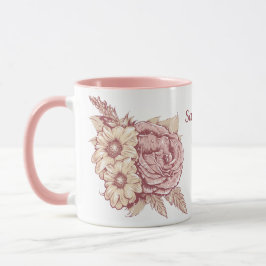 Caneca Ilustração de Flores - Mugs de nome personalizado