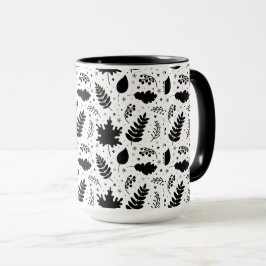 Caneca Ilustração de Folhas Arte