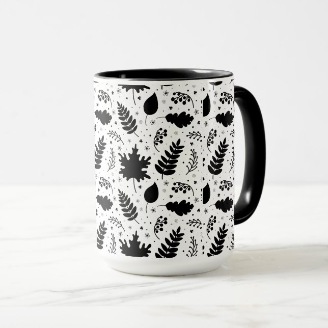 Caneca Ilustração de Folhas Arte (Frente Esquerda)