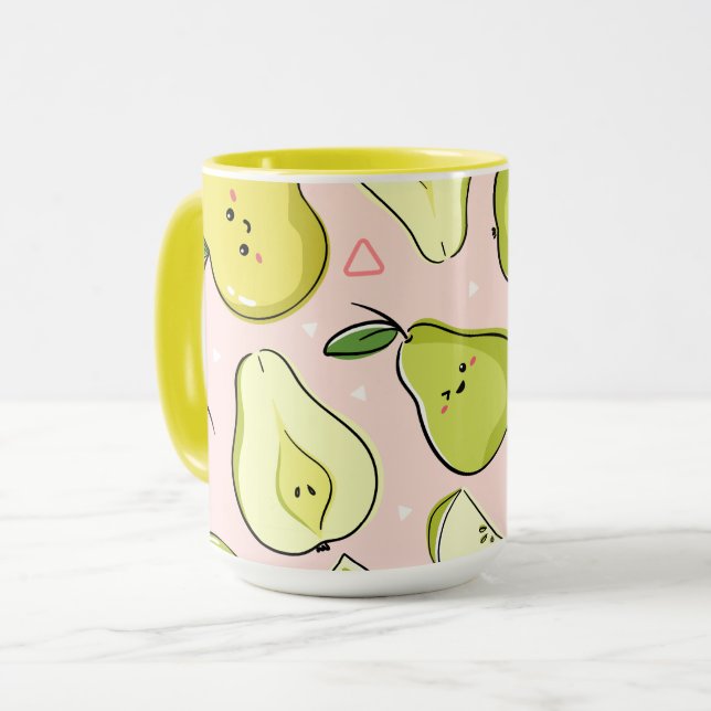 Caneca Ilustração de Frutas Arte (Frente Esquerda)