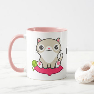 Caneca Ilustração de Gatinho de Cute