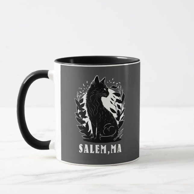 Caneca Ilustração de Gato Preto | Salem (Esquerda)