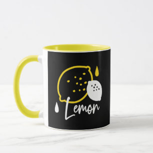 Caneca Ilustração de Limão de abstrato - Citrinos frescos