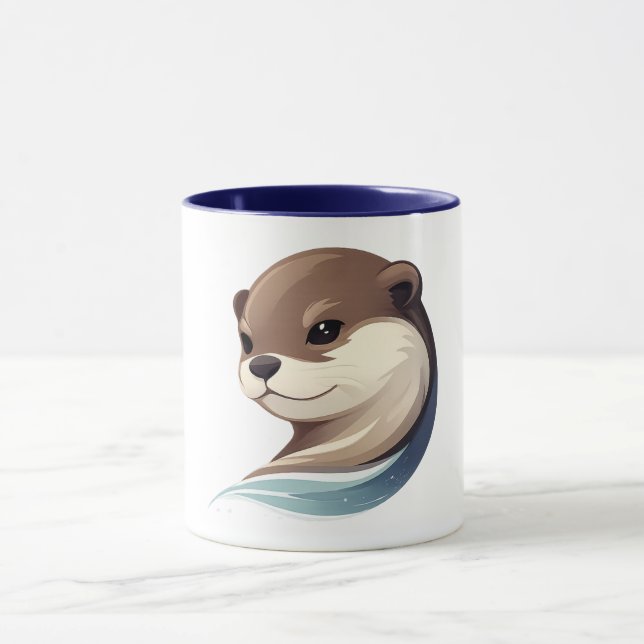 Caneca Ilustração de Lontra Divertida (Centro)