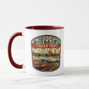 Caneca Ilustração de Marcas de Pontos Turísticos da Rota