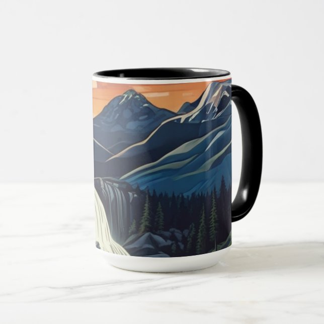 Caneca Ilustração de Paisagem (Frente Esquerda)