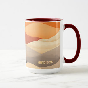 Caneca Ilustração de Paisagem de Abstrato de Nome Persona