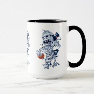 Caneca Ilustração de personagem de múmia assustadora de H