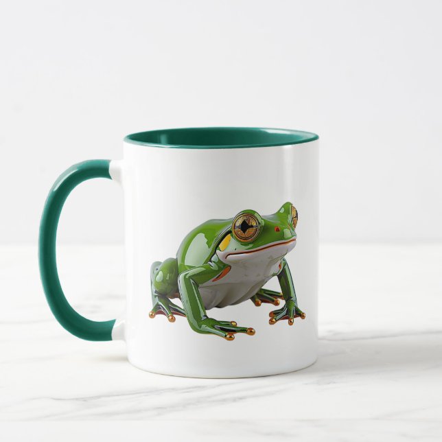 Caneca Ilustração de Rã Verde Fofa (Esquerda)