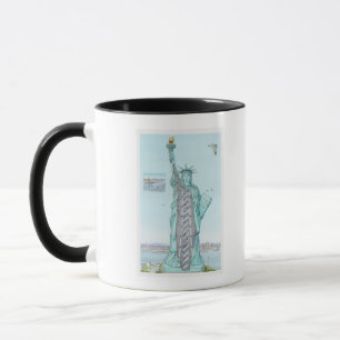 Caneca Ilustração de seção transversal da estátua da
