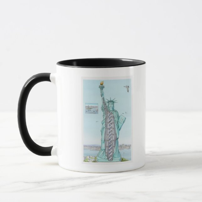 Caneca Ilustração de seção transversal da estátua da (Esquerda)