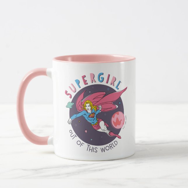 Caneca Ilustração de Supergirl Voando para Cima (Esquerda)