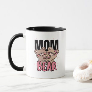 Caneca Ilustração de texto de mãe-ursa fofa
