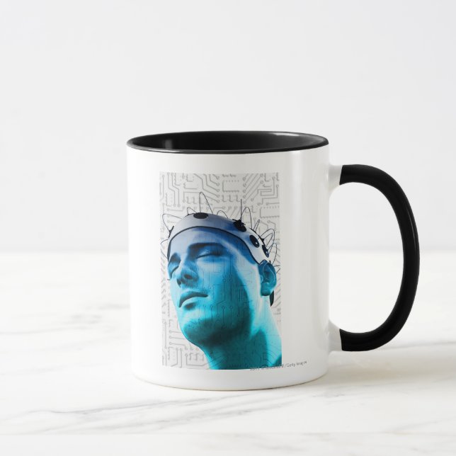 Caneca Ilustração de um homem que veste um boné dos (Direita)